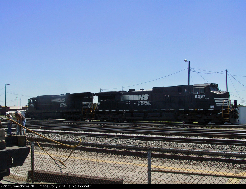 NS 9387 & 8663 across from the yard tower